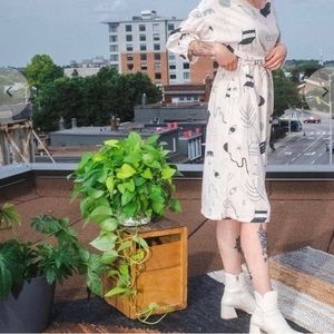 Eve Gravel Prairie Dress in Mystic Print